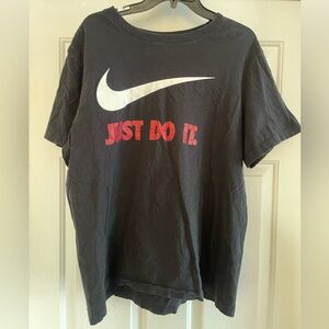 Nike Black and White Tee- Men size L